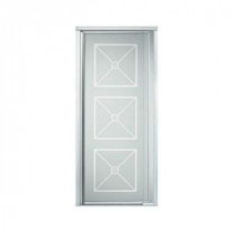 Vista Pivot II 42 in. x 65-1/2 in. Framed Pivot Shower Door in Silver with Brownstone Glass Pattern