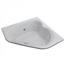 Beryl Diamond Series 5 ft. Center Drain Whirlpool and Air Bath Tub in White