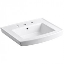 Archer 7.87 in. Pedestal Sink Basin in White