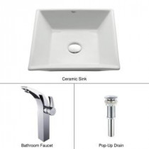 Vessel Sink in White with Illusio Faucet in Chrome