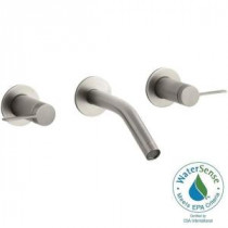 Stillness Wall-Mount 2-Handle Low-Arc Bathroom Faucet Trim Only in Vibrant Brushed Nickel