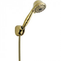 7-Spray 2.5 GPM Fixed Wall-Mount Hand Shower with Pause Feature in Polished Brass