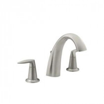 Alteo Deck-Mount 2-Handle Bathroom Faucet Trim Kit with Diverter in Vibrant Brushed Nickel (Valve Not Included)