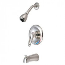 Single-Handle 1-Spray Tub and Shower Faucet in Satin Nickel
