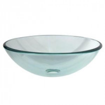 Round Glass Vessel Sink in Clear