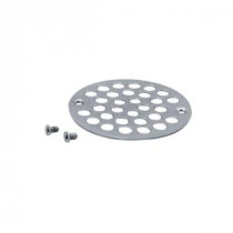 4 in. O.D. Shower Strainer Cover Plastic-Oddities Style in Polished Chrome