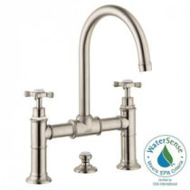 Axor Montreux 8 in. Widespread 2-Handle Mid-Arc Bathroom Faucet in Brushed Nickel with Cross Handles