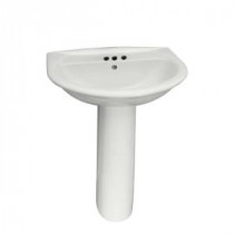 Karla 605 Pedestal Combo Bathroom Sink in White