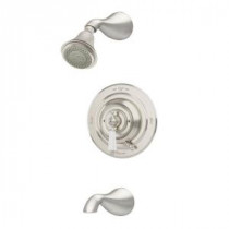 Carrington 1-Handle 3-Spray Tub and Shower Faucet in Satin Nickel