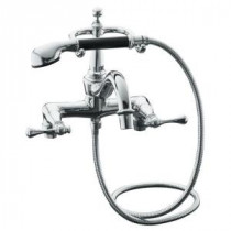 Revival 2-Handle Claw Tub Faucet with Hand Shower in Polished Chrome
