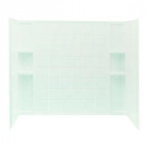 Ensemble Tile 33-1/4 in. x 60 in. x 55-1/4 in. 3-piece Direct-to-Stud Tub and Shower Wall Set in White