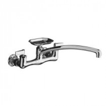 Clearwater 8 in. 2-Handle Wall-Mount Low-Arc Bathroom Faucet in Polished Chrome with 12 in. Spout Reach