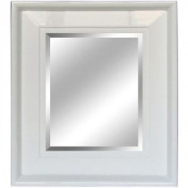 26 in. x 30 in. Rectangular Decorative White Framed Mirror
