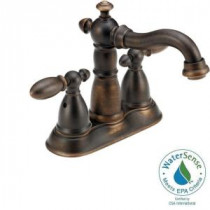 Victorian 4 in. Centerset 2-Handle High-Arc Bathroom Faucet in Venetian Bronze with Metal Pop-Up