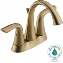 Lahara 4 in. Centerset 2-Handle High-Arc Bathroom Faucet in Champagne Bronze with Metal Pop-Up