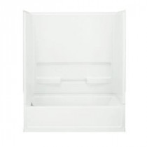 Advantage 60 in. x 30 in. x 72 in. Bath and Shower Kit with Age in Place Backers and Left-Hand Drain
