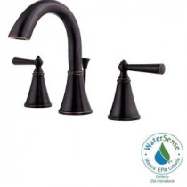 Saxton 8 in. Widespread 2-Handle High-Arc Bathroom Faucet in Tuscan Bronze