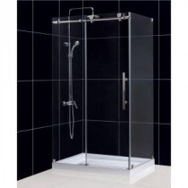 Enigma-X 44-3/8 to 48-3/8 in. W x 34-1/2 in. D x 76 in. H Frameless Sliding Shower Enclosure in Brushed Stainless Steel