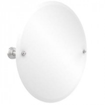 Waverly Place Collection 22 in. x 22 in. Frameless Round Single Tilt Mirror with Beveled Edge in Satin Chrome