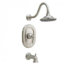 Quentin 1-Handle Tub and Shower Faucet Trim Kit in Satin Nickel (Valve Sold Separately)