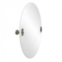 Retro-Dot Collection 21 in. x 29 in. Frameless Oval Single Tilt Mirror with Beveled Edge in Antique Pewter