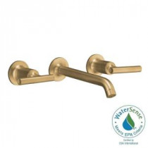 Purist 8 in. Wall-Mount 2-Handle Low-Arc Bathroom Faucet Trim Only in Vibrant Brushed Bronze