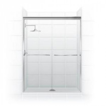 Paragon 1/4 Series 54 in. x 71 in. Semi-Framed Sliding Shower Door with Curved Towel Bar in Chrome and Clear Glass