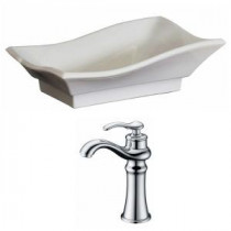 Unique Vessel Sink Set in White with Deck Mount cUPC Faucet