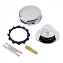 Universal NuFit Foot Actuated Bathtub Stopper with Grid Strainer and Combo Pin Adapter Kit in Chrome Plated