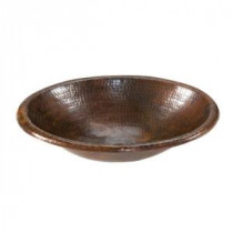 Self-Rimming Small Oval Hammered Copper Bathroom Sink in Oil Rubbed Bronze