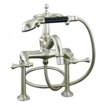 Revival 2-Handle Claw Foot Tub Faucet with Hand Shower in Vibrant Brushed Nickel