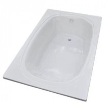 Peridot 6.5 ft. Acrylic Center Drain Rectangular Bathtub in White