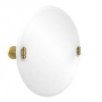 South Beach Collection 22 in. x 22 in. Frameless Round Single Tilt Mirror with Beveled Edge in Polished Brass