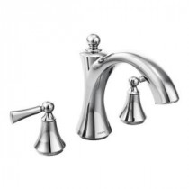 Wynford 2-Handle Deck-Mount High-Arc Roman Tub Faucet Trim Kit with Lever Handles in Chrome (Valve Sold Separately)