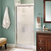 Lyndall 36 in. x 66 in. Semi-Framed Pivoting Shower Door in Polished Chrome with Rain Glass
