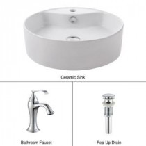 Vessel Sink in White with Ventus Faucet in Chrome