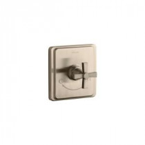 Pinstripe Pure 1-Handle Thermostatic Valve Trim Kit in Vibrant Brushed Bronze with Cross Handle (Valve Not Included)