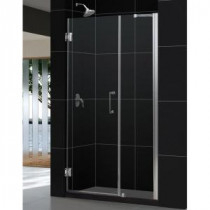 Unidoor 41 to 42 in. x 72 in. Semi-Framed Hinged Shower Door in Brushed Nickel
