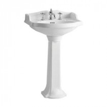 China Series Small Traditional Pedestal Combo Bathroom Sink in White