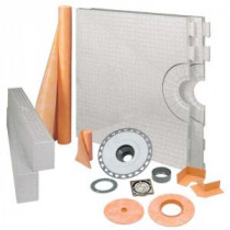 Kerdi-Shower 32 in. x 60 in. Shower Kit in PVC with Brushed Nickel Anodized Aluminum Drain Grate
