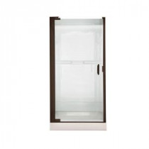 Euro 25.4 in. x 65.5 in. Semi-Framed Continuous Hinge Pivot Shower Door in Oil-Rubbed Bronze Finish with Clear Glass