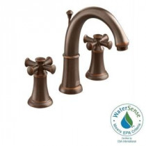 Portsmouth Single Hole 2-Handle Mid-Arc Bathroom Faucet with Speed Connect Drain in Oil Rubbed Bronze
