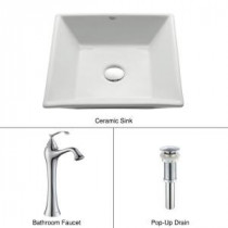 Vessel Sink in White with Ventus Faucet in Chrome