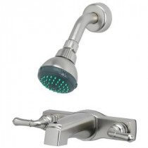 Mobile Home 2-Handle 1-Spray Tub and Shower Faucet in Brushed Nickel