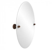 Tango Collection 21 in. x 29 in. Frameless Oval Single Tilt Mirror with Beveled Edge in Antique Bronze