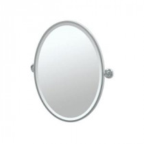 Designer II 24.50 in. x 27.50 in. Framed Single Oval Mirror in Chrome