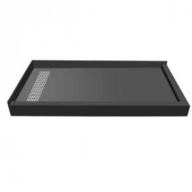 48 in. x 72 in. Double Threshold Shower Base with Left Drain and Tileable Trench Grate
