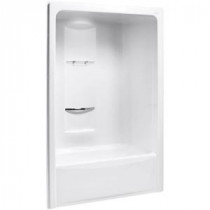 Sonata 60 in. x 34.8125 in. x 90 in. Bath and Shower Kit with Left Drain in White