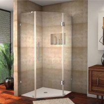 Neoscape 38 in. x 72 in. Frameless Neo-Angle Shower Enclosure in Stainless Steel with Self-Closing Hinges