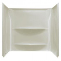 Contour 30 in. x 60 in. x 59 in. 3-Piece Direct-to-Stud Tub Wall Kit in Biscuit